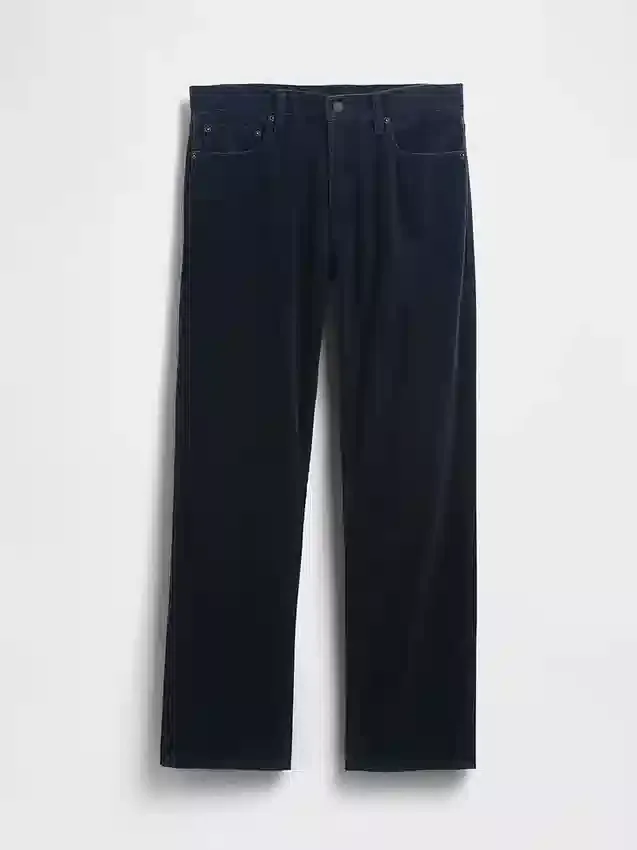 Pantalon droit décontracté en velours côtelé
