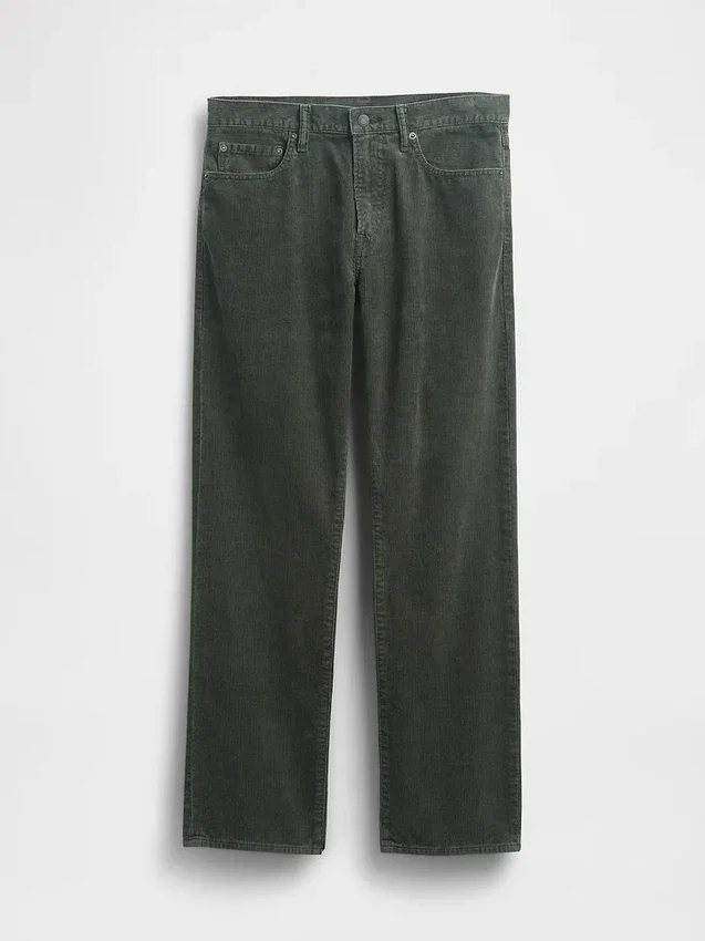 Pantalon droit décontracté en velours côtelé