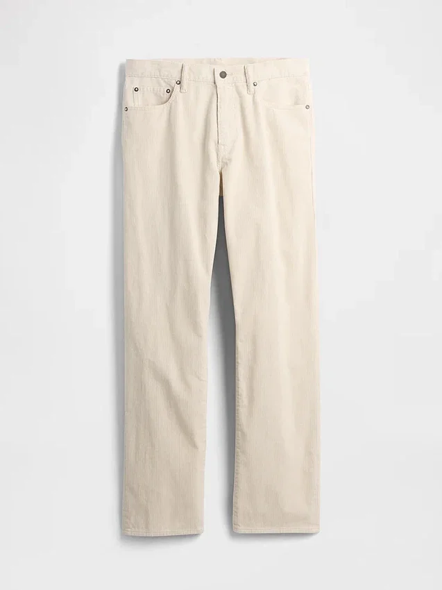 Pantalon droit décontracté en velours côtelé