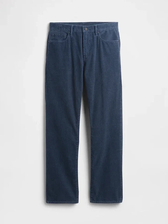 Pantalon droit décontracté en velours côtelé