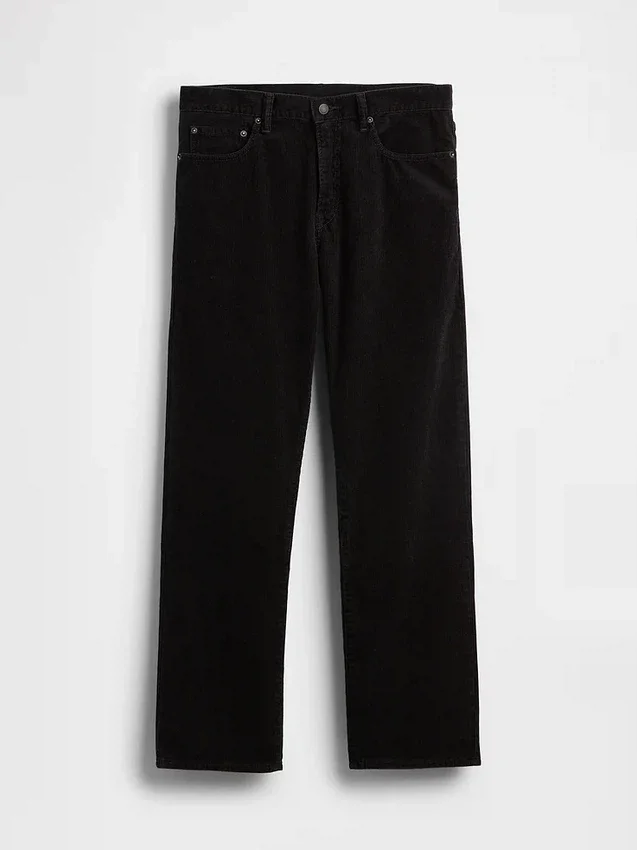 Pantalon droit décontracté en velours côtelé
