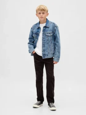 Pantalon droit en velours côtelé pour enfant, style original des années 90