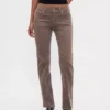 Pantalon droit slim en velours côtelé taille basse style années 90