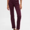 Pantalon droit slim en velours côtelé taille basse style années 90