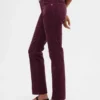 Pantalon droit slim en velours côtelé taille basse style années 90