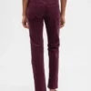 Pantalon droit slim en velours côtelé taille basse style années 90