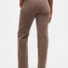 Pantalon droit slim en velours côtelé taille basse style années 90