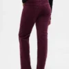 Pantalon droit slim en velours côtelé taille basse style années 90