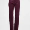 Pantalon droit slim en velours côtelé taille basse style années 90
