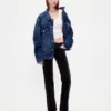 Pantalon droit slim en velours taille basse style années 90
