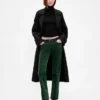Pantalon droit slim en velours taille basse style années 90