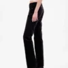 Pantalon droit slim en velours taille basse style années 90
