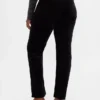 Pantalon droit slim en velours taille basse style années 90