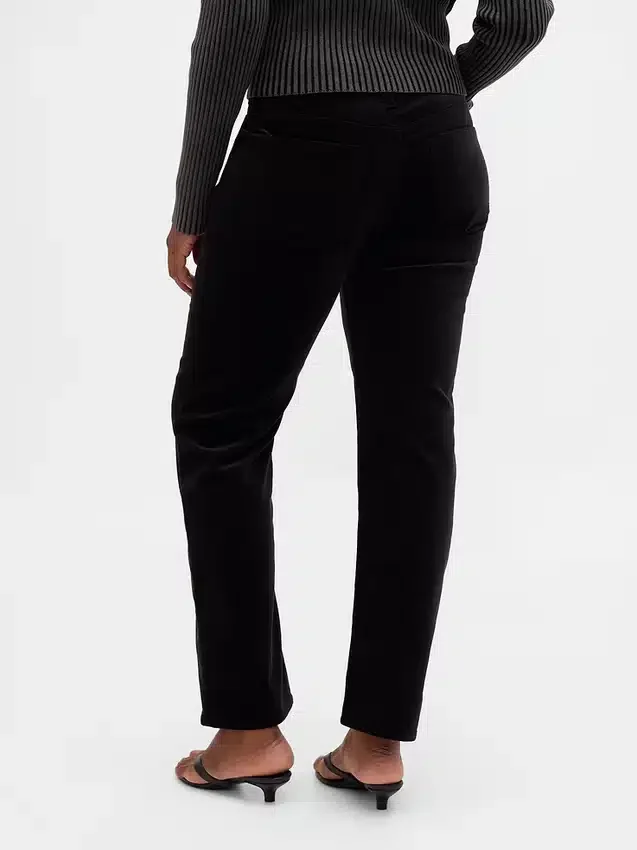 Pantalon droit slim en velours taille basse style années 90