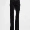 Pantalon droit slim en velours taille basse style années 90