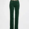 Pantalon droit slim en velours taille basse style années 90