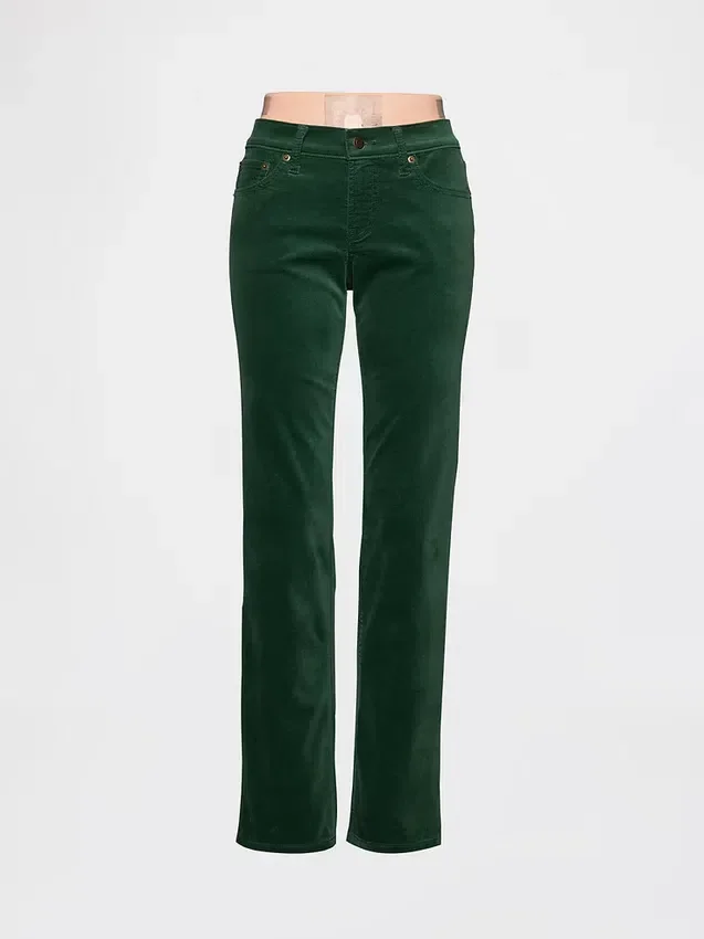 Pantalon droit slim en velours taille basse style années 90