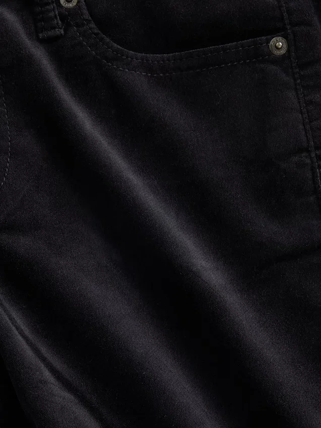 Pantalon droit slim en velours taille basse style années 90