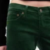 Pantalon droit slim en velours taille basse style années 90
