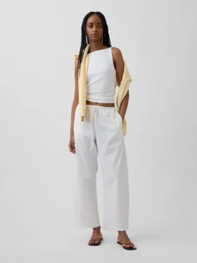 Pantalon Easy Barrel en popeline