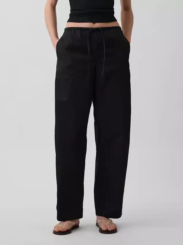 Pantalon Easy Barrel en popeline