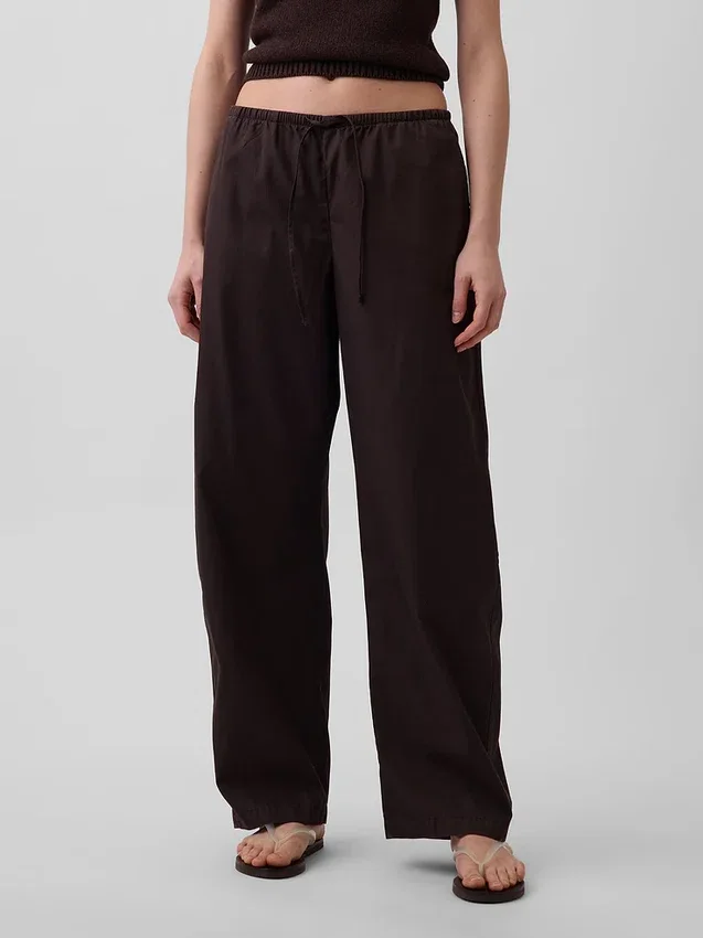 Pantalon Easy Barrel en popeline