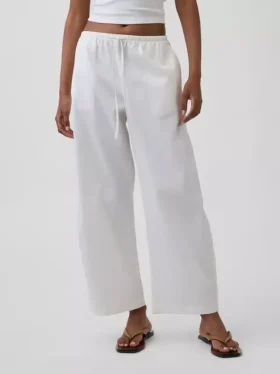 Pantalon Easy Barrel en popeline