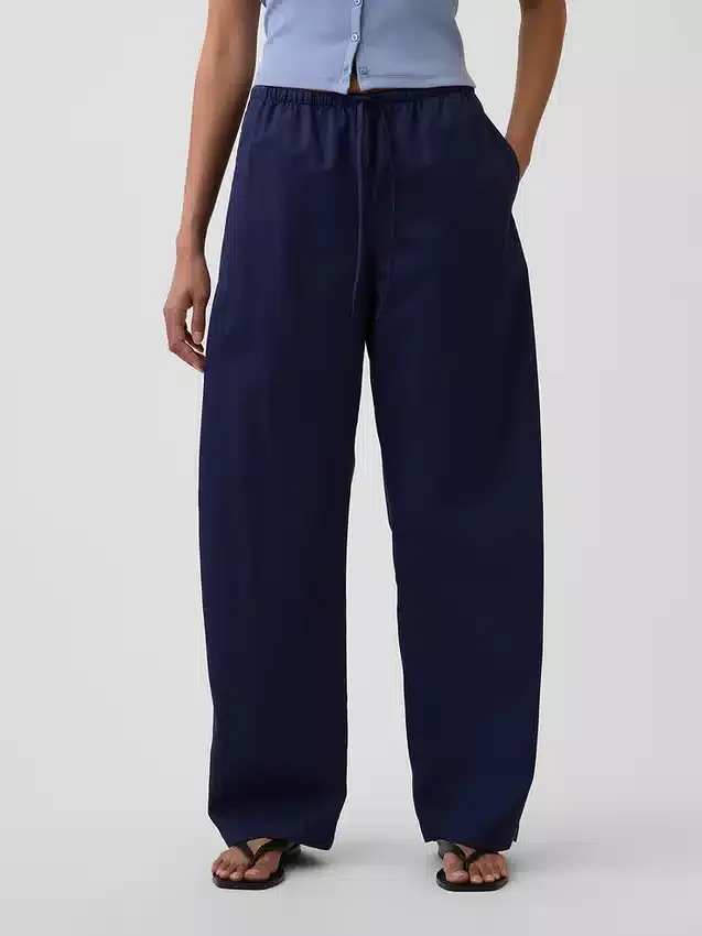 Pantalon Easy Barrel en popeline