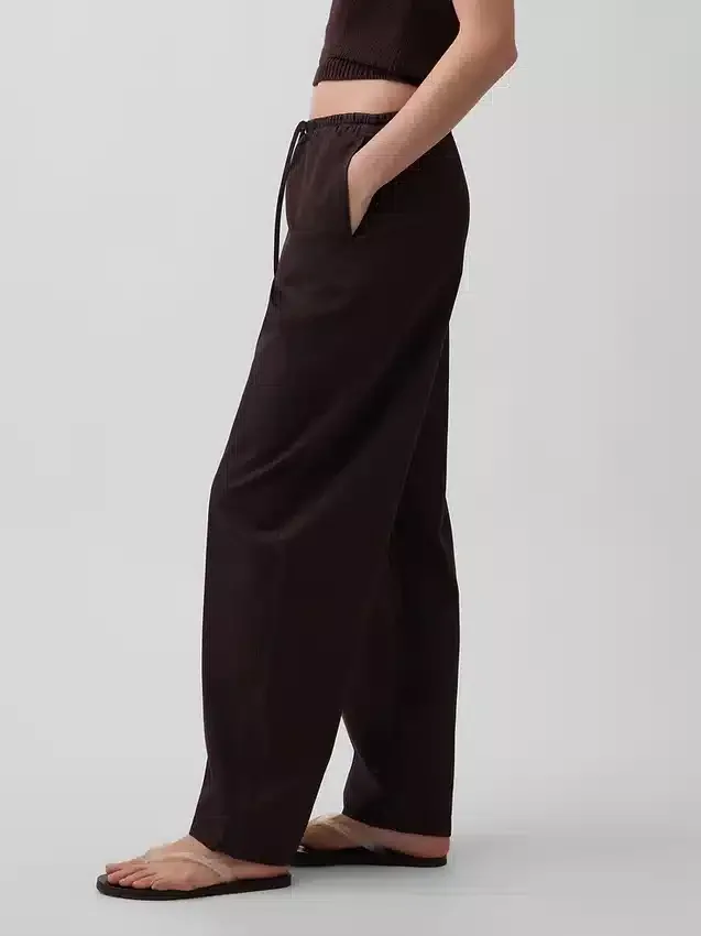 Pantalon Easy Barrel en popeline