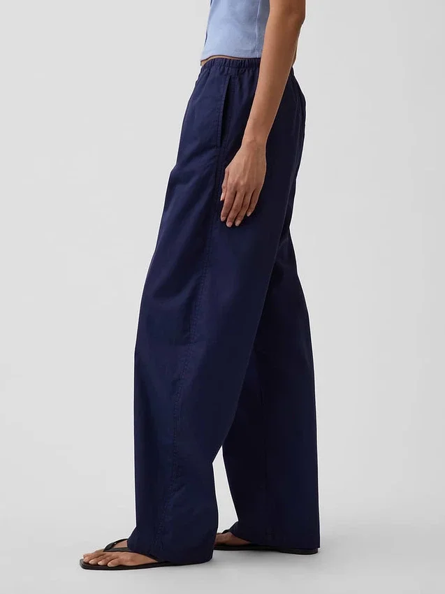Pantalon Easy Barrel en popeline