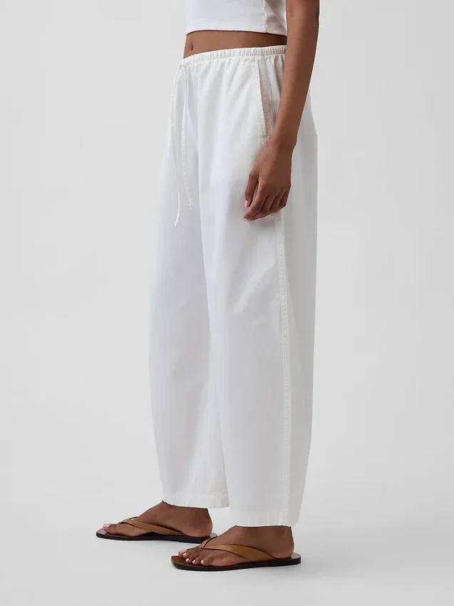 Pantalon Easy Barrel en popeline