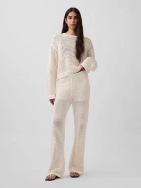 Pantalon en coton 100 % au crochet