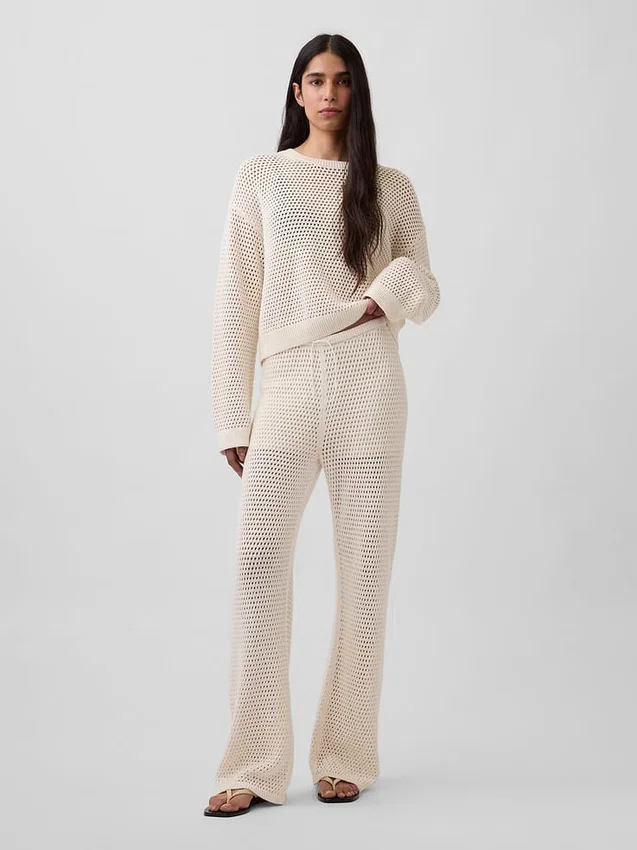 Pantalon en coton 100 % au crochet