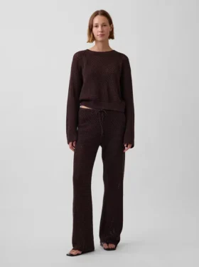 Pantalon en coton 100 % au crochet