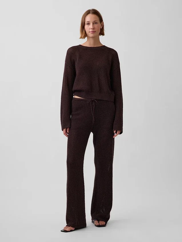Pull ample au crochet 100 % coton
