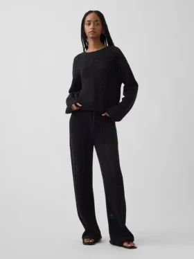 Pantalon en coton 100 % au crochet