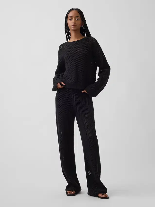 Pantalon en coton 100 % au crochet