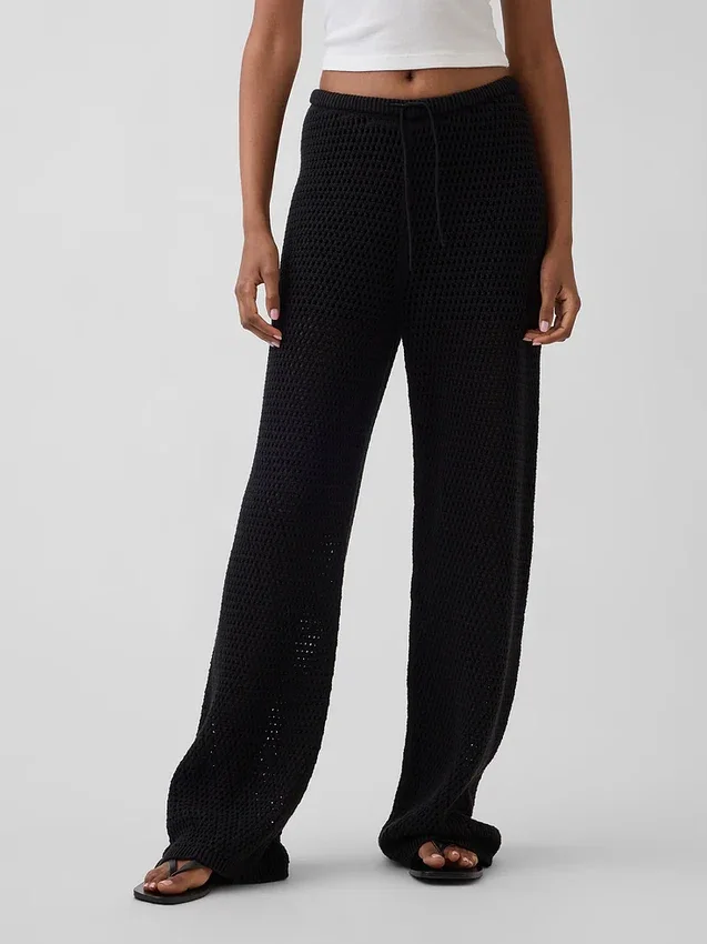 Pantalon en coton 100 % au crochet