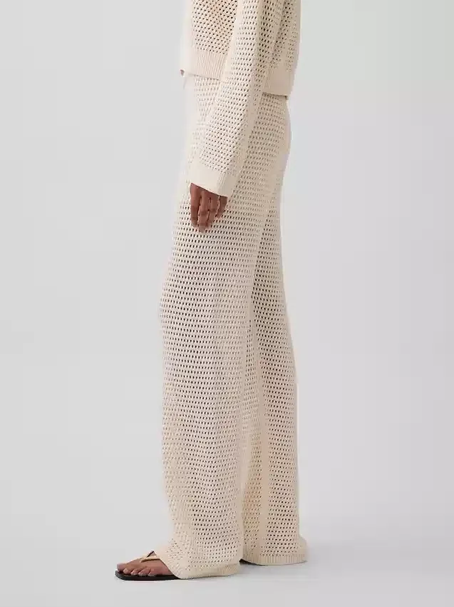 Pantalon en coton 100 % au crochet