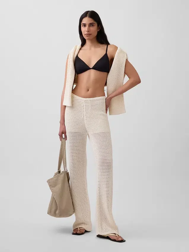 Pantalon en coton 100 % au crochet
