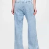 Pantalon en denim plissé ultra-doux à taille haute 365