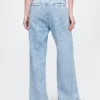 Pantalon en denim plissé ultra-doux à taille haute 365