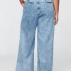 Pantalon en denim plissé ultra-doux à taille haute 365