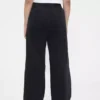 Pantalon en denim plissé ultra-doux à taille haute 365