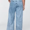 Pantalon en denim plissé ultra-doux à taille haute 365