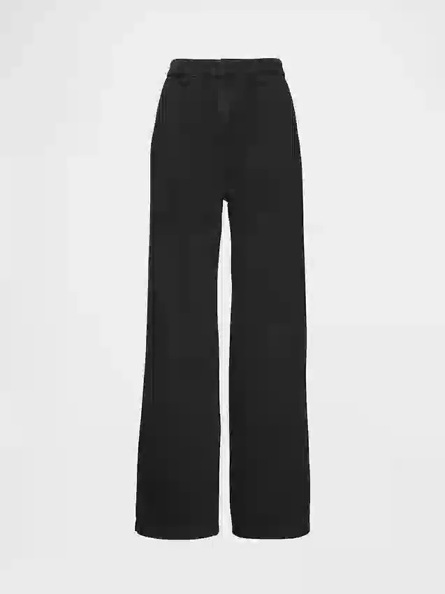 Pantalon en denim plissé ultra-doux à taille haute 365