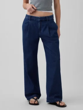 Pantalon en denim à taille basse et plis 365