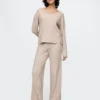Pantalon en maille CashSoft à larges côtes