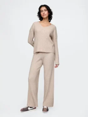 Pantalon en maille CashSoft à larges côtes