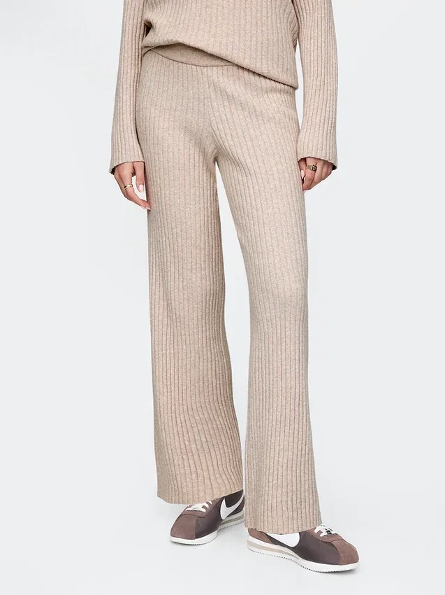 Pantalon en maille CashSoft à larges côtes